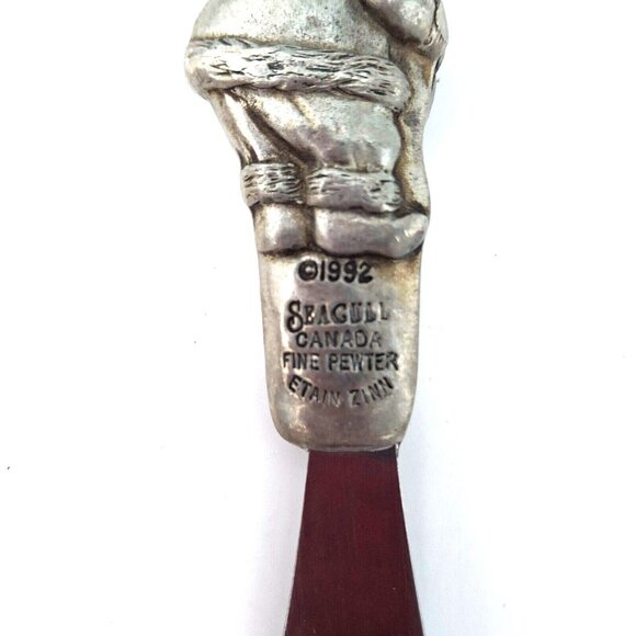 Seagull Pewter Christmas Holiday Spreaders Cheese Knives Circa 1992  - Set of 3 - Picture 3 of 9